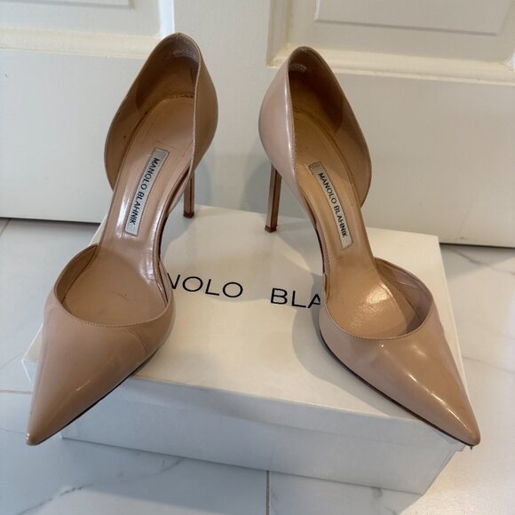Manolo Blahnik Tayler Patent Pointed d'Orsay, Nude size 39 - Picture 2 of 7